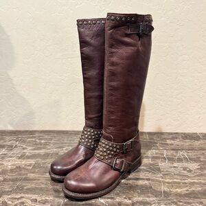 Frye Jenna Studded Tall Leather Boots
